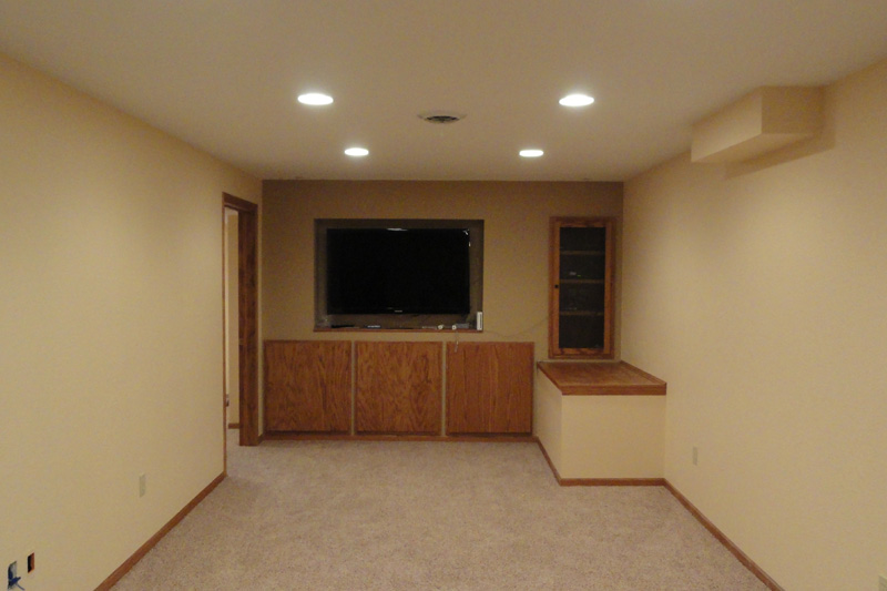 Custom built media center in basement