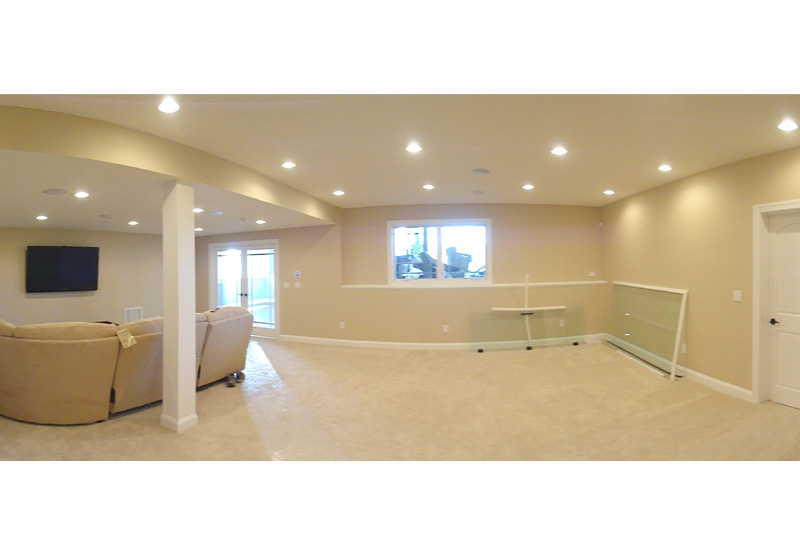 Huge living room addition in basement