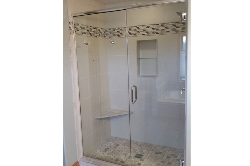 Custom tiled walk in shower